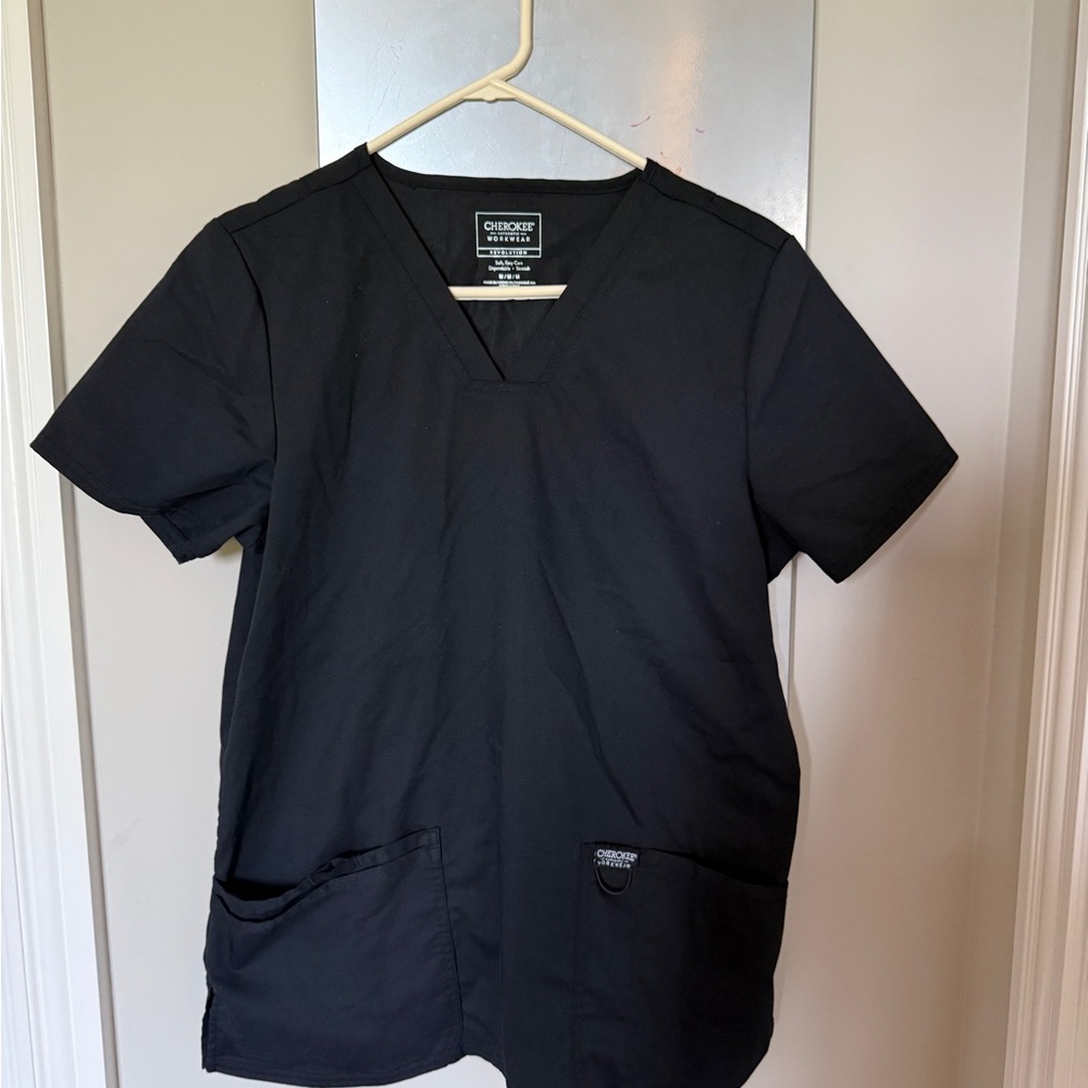 Cherokee V-Neck Black Scrub Top